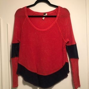 Free People Waffle Shirt